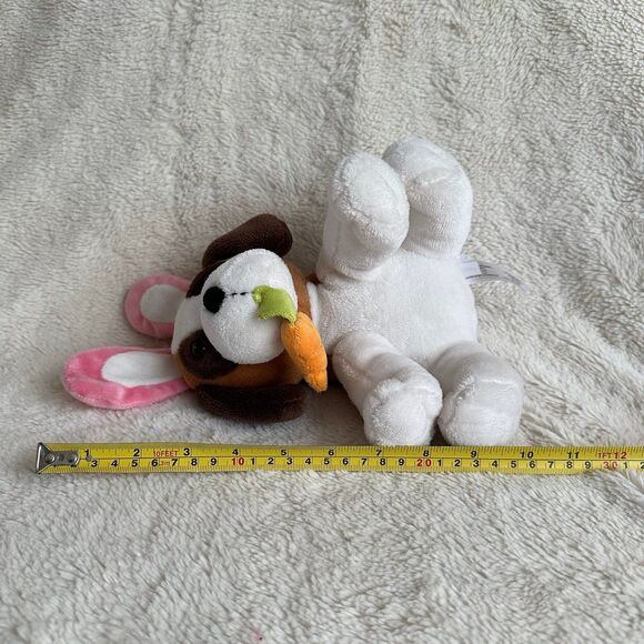 Animal Adventure Brown White Puppy Dog Bunny Ears Easter Carrot 10” Plush - Picture 6 of 6